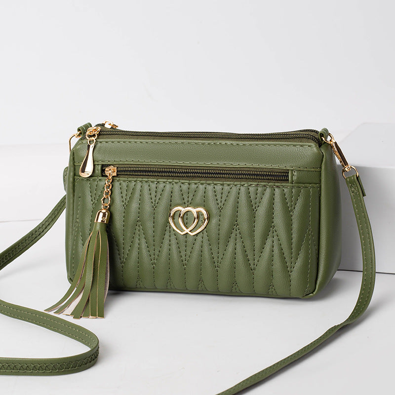 Women's Leather Tassel Crossbody Bag