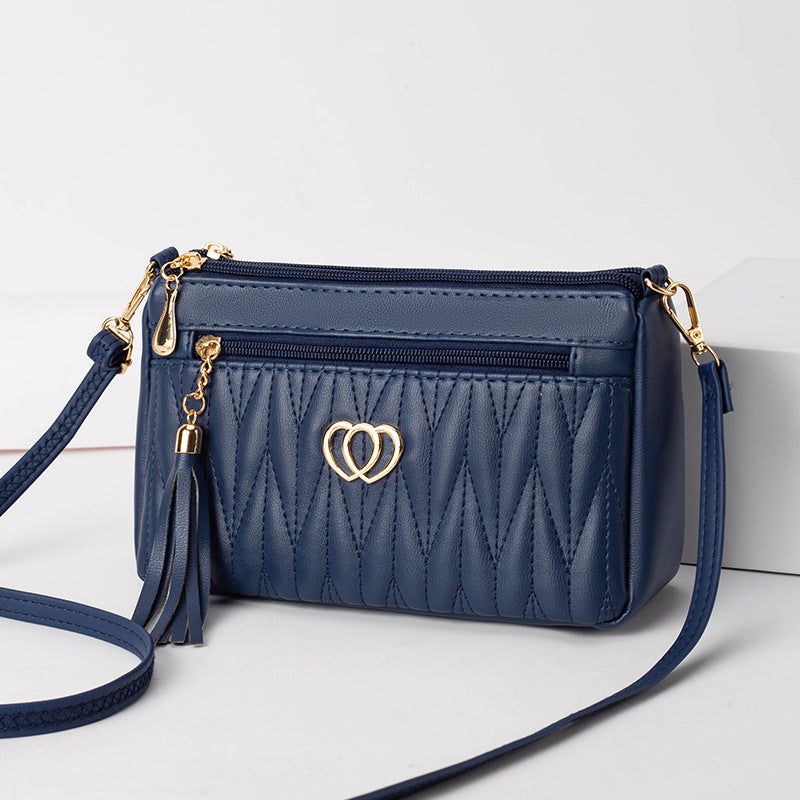 Women's Leather Tassel Crossbody Bag