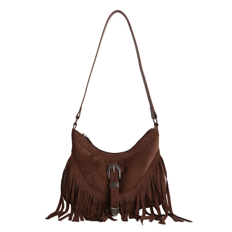Bohemian Suede Tassel Shoulder Bag for women