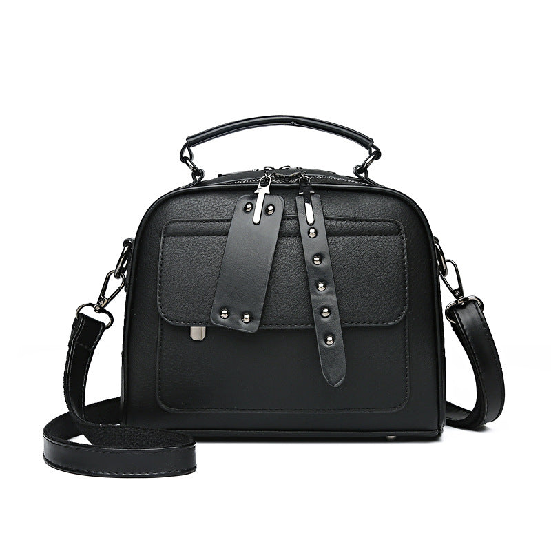 Fashion Women PU Multi-Layer Splicing Small Handbag