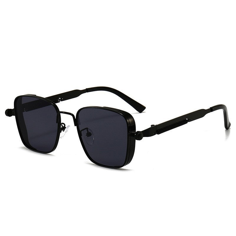 Retro Steampunk Square Frame Metal Sunglasses