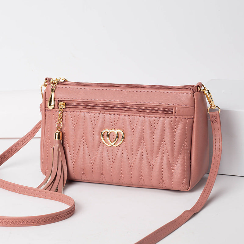 Women's Leather Tassel Crossbody Bag
