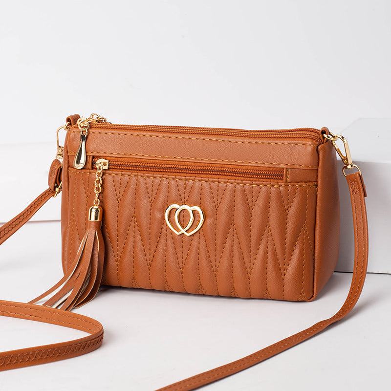 Women's Leather Tassel Crossbody Bag