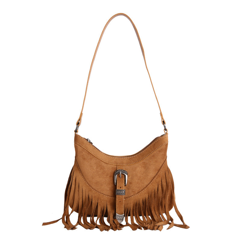 Bohemian Suede Tassel Shoulder Bag for women