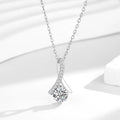 Stainless Steel Herringbone Zircon Mermaid Tail Pendant Necklace
